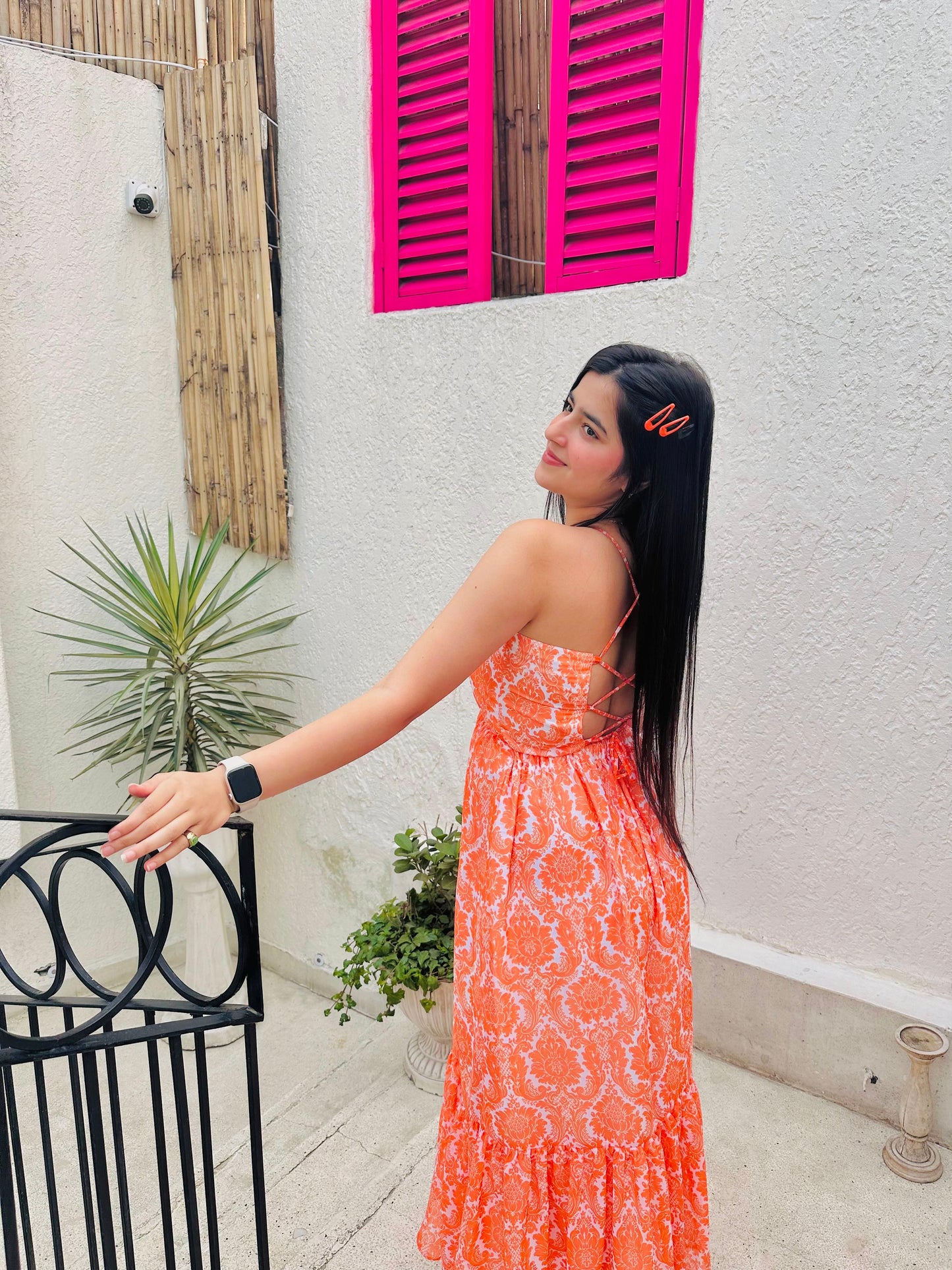 Apricot aura maxi dress